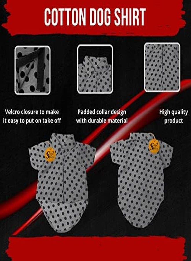 Sage Square Crazy Printed Dog T-Shirt, Trending T-Shirt, Ultra Soft & Light Weight Vest, Comfortable, Breathable Dog Apparel, Fashion Outfit (Small - 14 inch) (Polka Grey) - Image 5